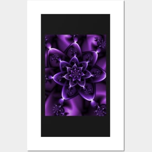 Purple Fractal Rose Posters and Art